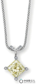 彩色钻石配钻石吊坠项链（成交价：412,500港币）