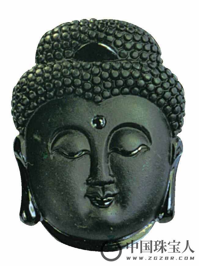 墨翠释迦牟尼佛像（43毫米×31毫米×10毫米）