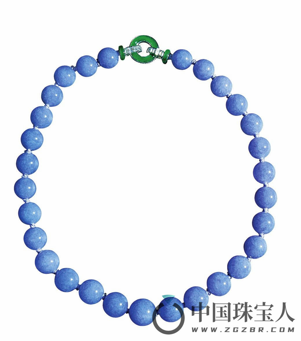 紫罗兰色翡翠珠链（12～15.5）毫米×450毫米